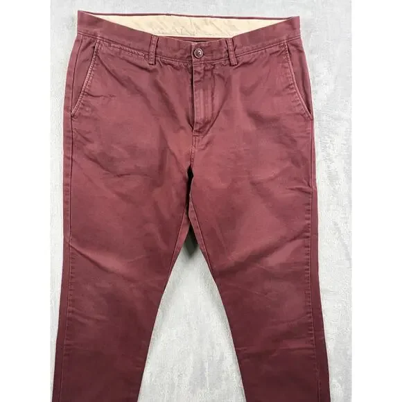 J.Crew Broken-In Urban Slim Chinos – Burgundy / Wine – Size 33x30 - Picture 7 of 7